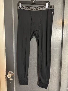 Free Country Black Men's Thermal Base Layer Joggers
